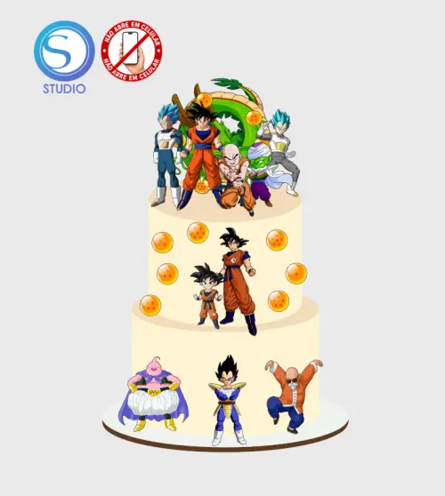 4254 - Arquivo Topo de Bolo Dragon Ball Z Goku