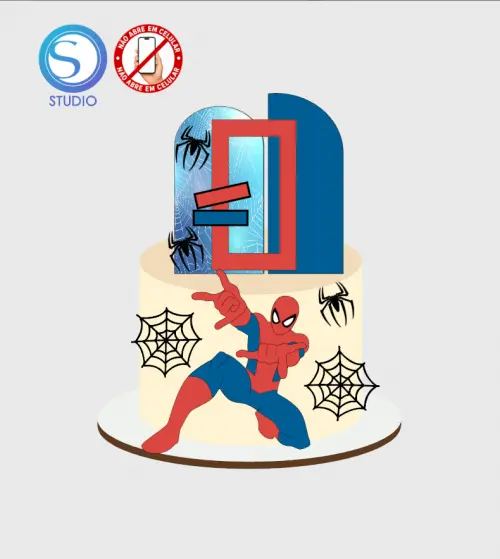 4268 - Arquivo Topo de Bolo Homem Aranha