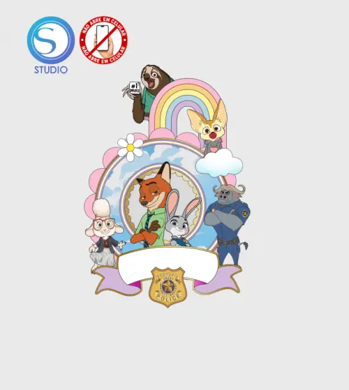 4271- Arquivo Topo de Bolo Zootopia
