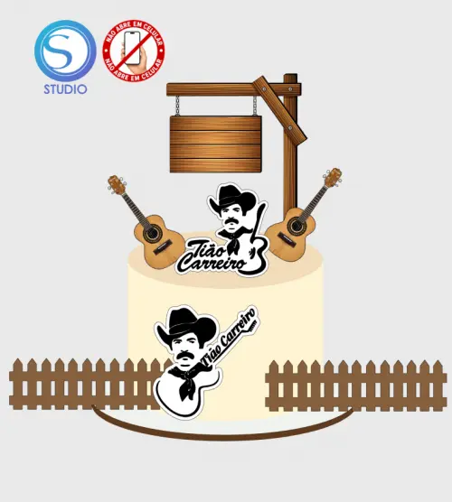 4295 - Arquivo Topo de Bolo Tião Carreiro Violão