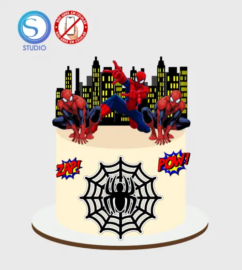 4296 - Arquivo Topo de Bolo Homem Aranha