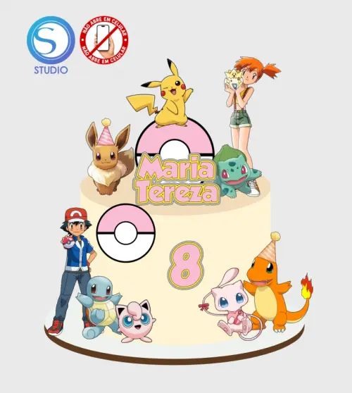 4313 - Arquivo Topo de Bolo Misty Pokémon