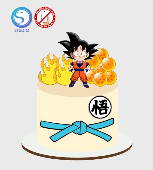 4319 - Arquivo Topo de Bolo Goku Dragon Ball Z