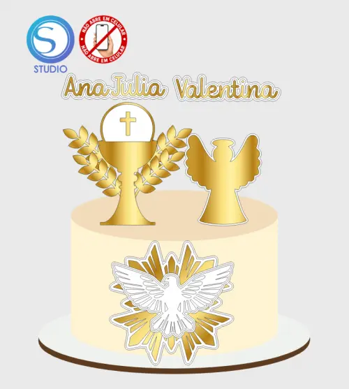 4324 - Arquivo Topo de Bolo Primeira Eucaristia