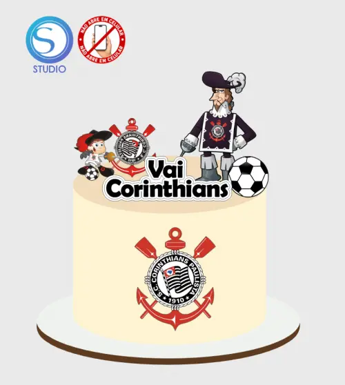 4330 - Arquivo Topo de Bolo Futebol Corinthians