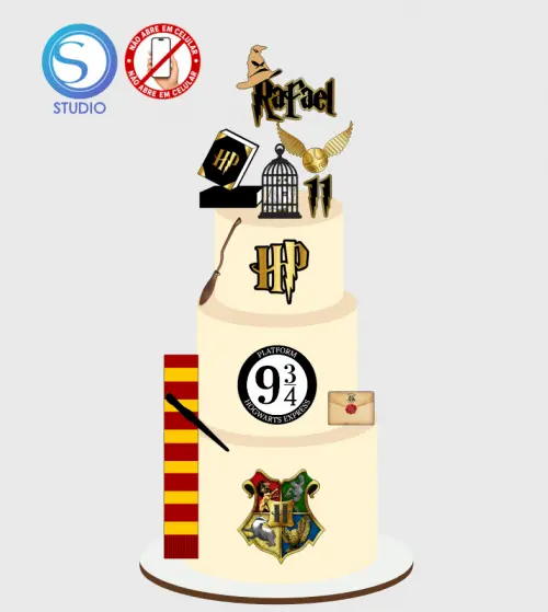 4339 - Arquivo Topo de Bolo Harry Potter