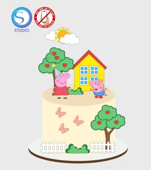 4351 - Arquivo Topo de Bolo Peppa Pig