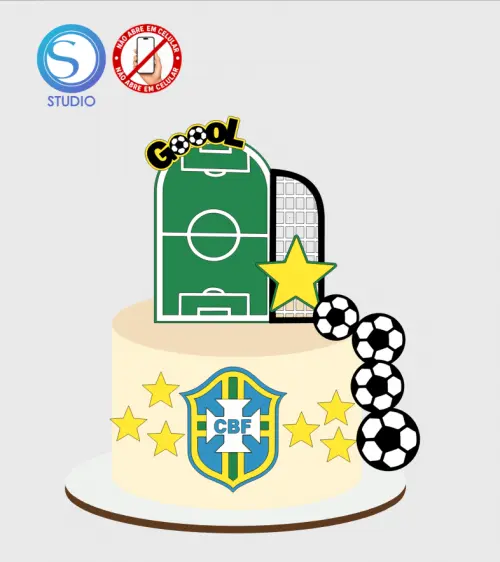 4378 - Arquivo Topo de Bolo Copa do Mundo Brasil