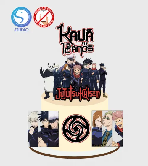 4383 - Arquivo Topo de Bolo Jujutsu Kaisen