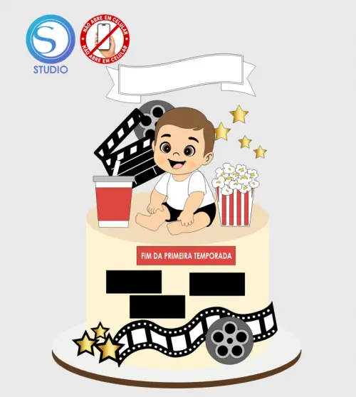 4385 - Arquivo Topo de Bolo Cinema Filme Menino Baby