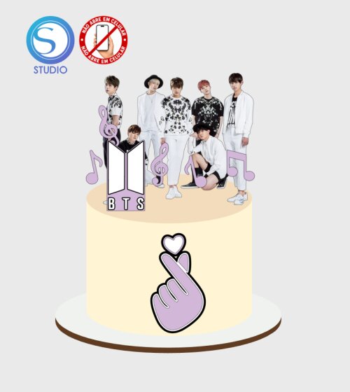 4406 - Arquivo Topo de Bolo Bts Kpop