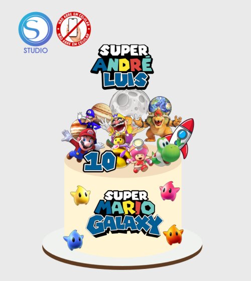 4430 - Arquivo Topo de Bolo Super Mario Galaxy