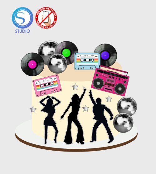 4440 - Arquivo Topo de Bolo Anos 80 Discoteca