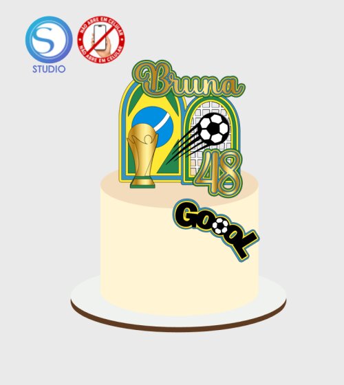 4454 - Arquivo Topo de Bolo Copa do Mundo Brasil