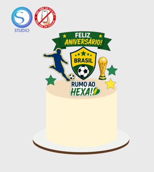 4456 - Arquivo Topo de Bolo Copa do Mundo Brasil