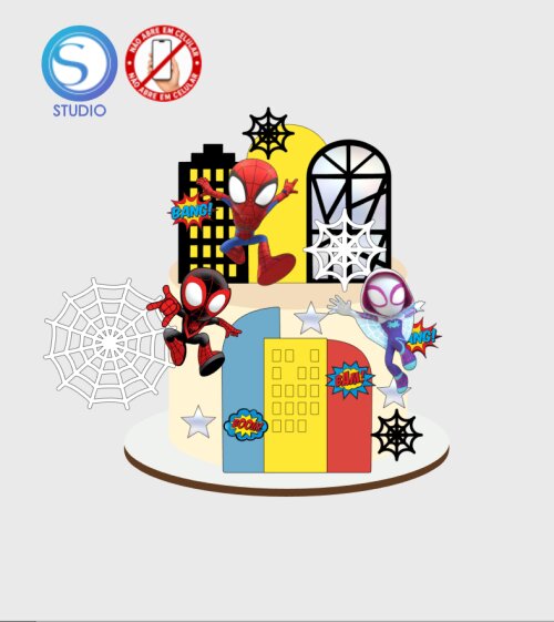 4464 - Arquivo Topo de Bolo Spidey Homem Aranha