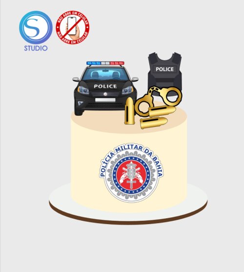 4526 - Arquivo Topo de Bolo Policial Polícia Militar