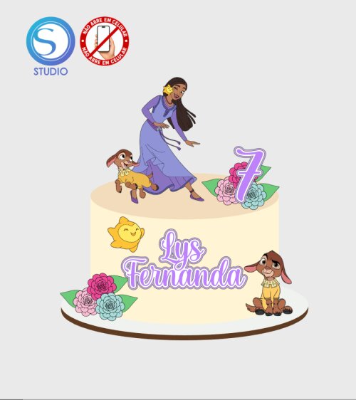 4534 - Arquivo Topo de Bolo Wish O Poder dos Desejos