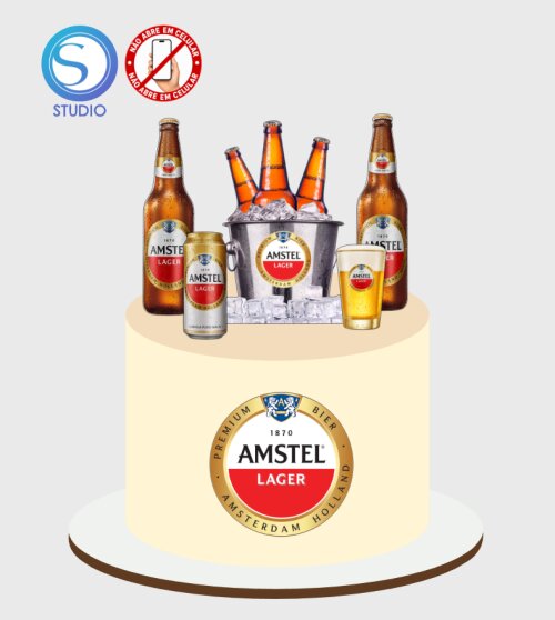 4544 - Arquivo Topo de Bolo Boteco Cerveja Amstel
