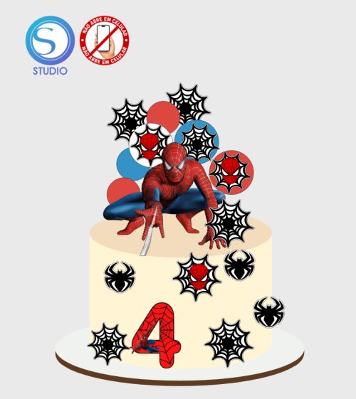 4552 - Arquivo Topo de Bolo Homem Aranha