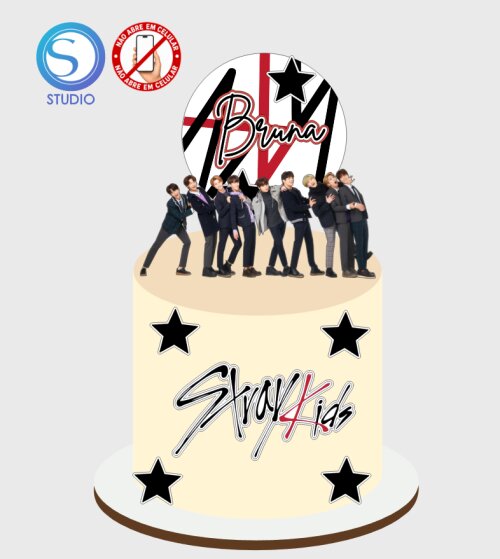 4553 - Arquivo Topo de Bolo Stray Kids