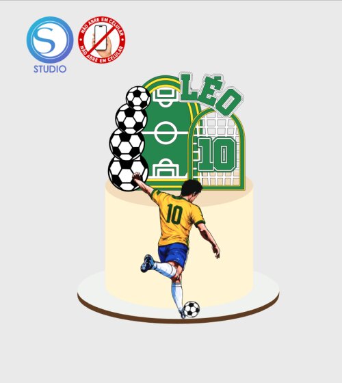 4588 - Arquivo Topo de Bolo Copa do Mundo Brasil Jogador
