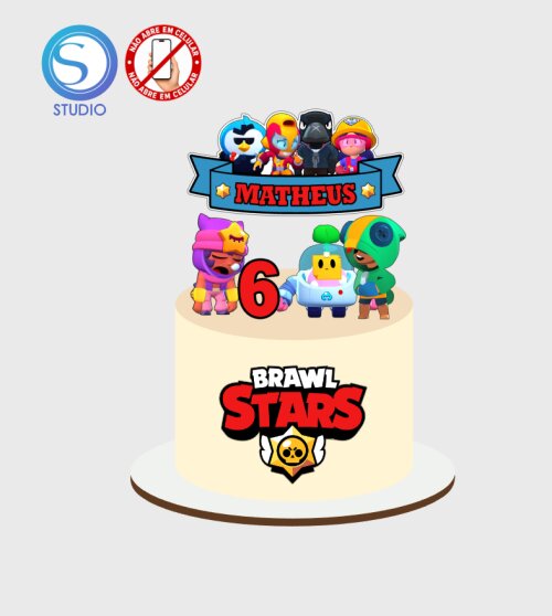 4644 - Arquivo Topo de Bolo Brawl Stars