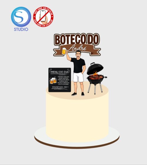 4710 - Arquivo Topo de Bolo Boteco Churrasco