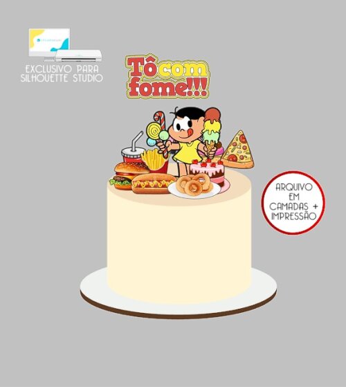 2078 - Arquivo Topo de Bolo Magali Tô com Fome