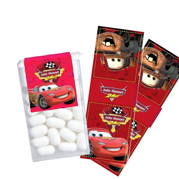 Rótulo Adesivo para Tic Tac Relâmpago Mcqueen