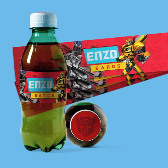10 Rótulos Adesivos Transformers Refrigerante Caçulinha
