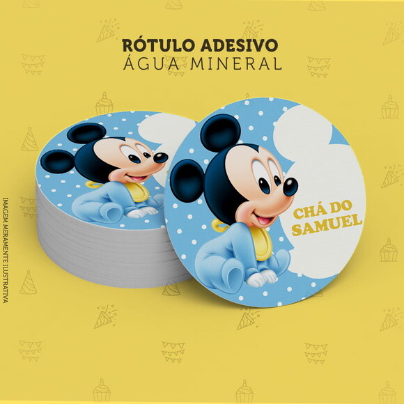 Rótulo Água Mineral Ouro Fino Mickey Baby