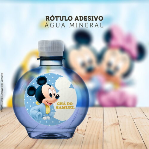 Rótulo Água Mineral Ouro Fino Mickey Baby