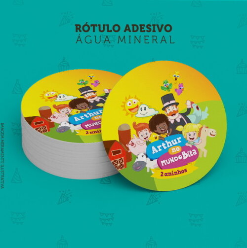 Rótulo Água Mineral Ouro Fino Mundo Bita Fazendinha