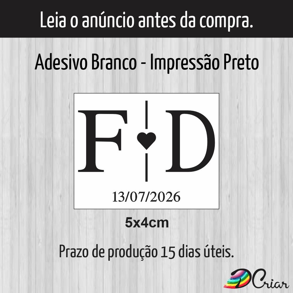 Adesivo Impresso Casamento | Mod.17 | 5x4 cm