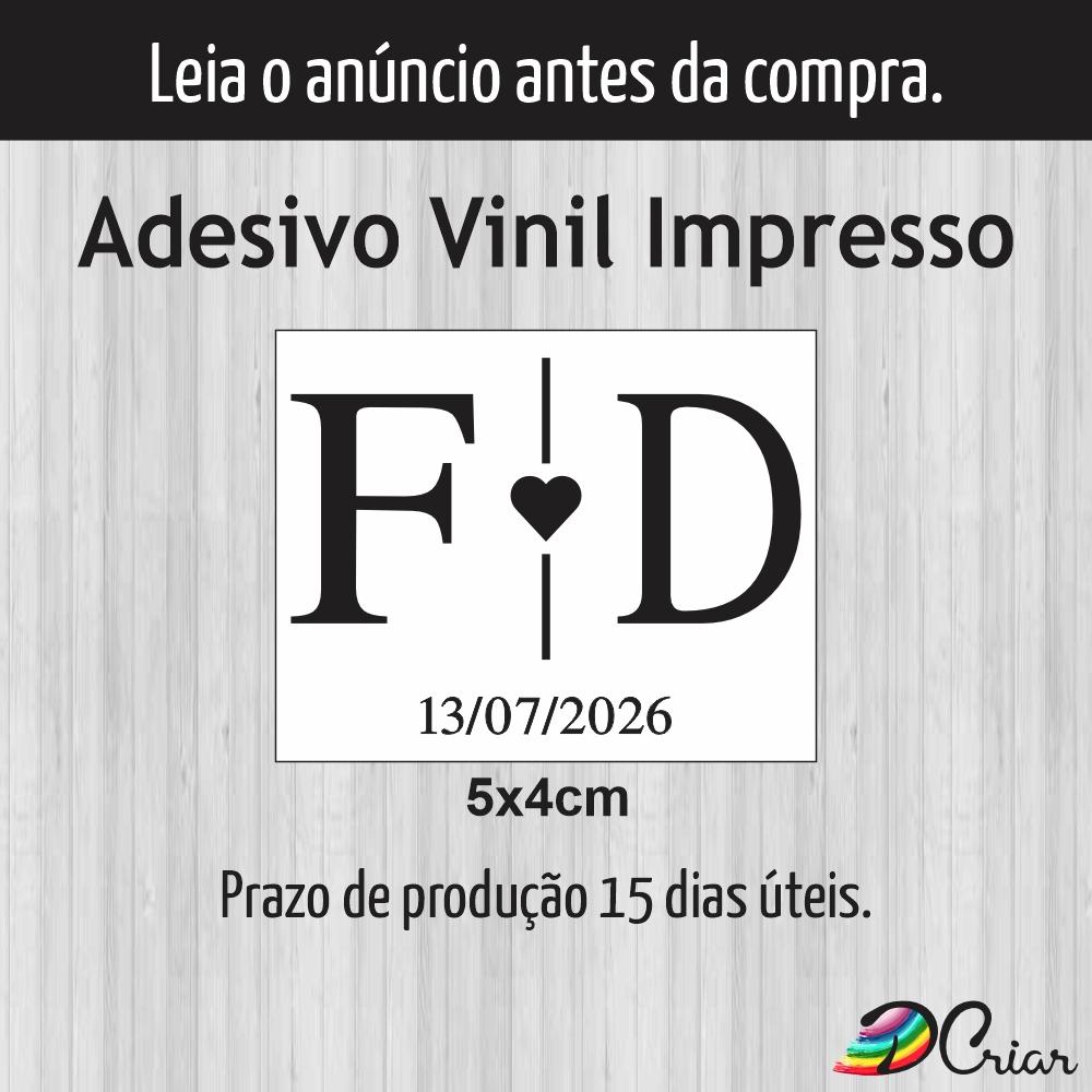 Adesivo Impresso Casamento | Mod.17 | 5x4 cm