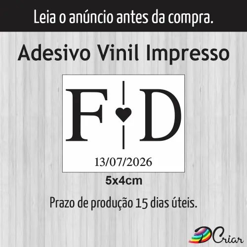 Adesivo Impresso Casamento | Mod.17 | 5x4 cm
