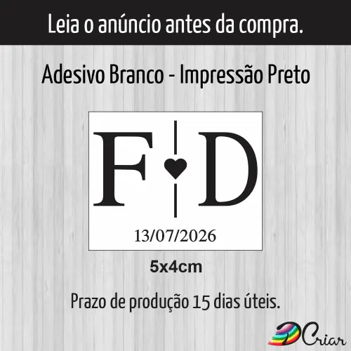 Adesivo Impresso Casamento | Mod.17 | 5x4 cm