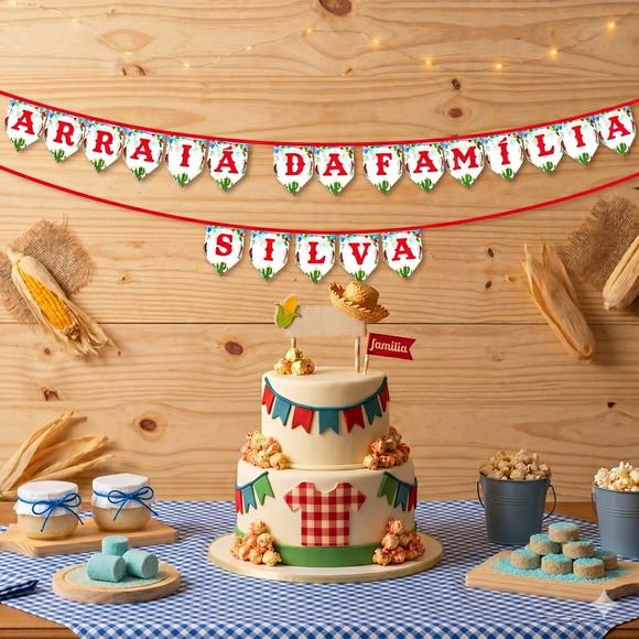 Bandeirinha Festa Junina Personalizada Nome Família