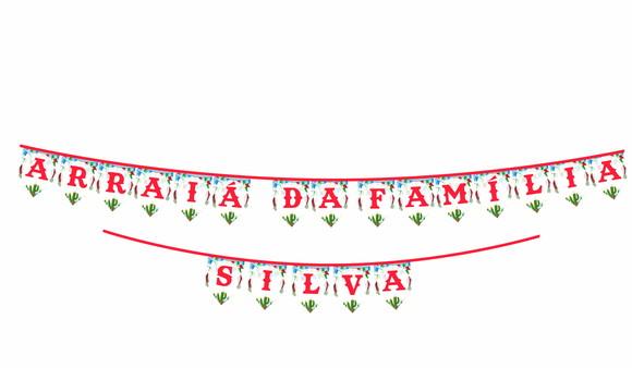 Bandeirinha Festa Junina Personalizada Nome Família