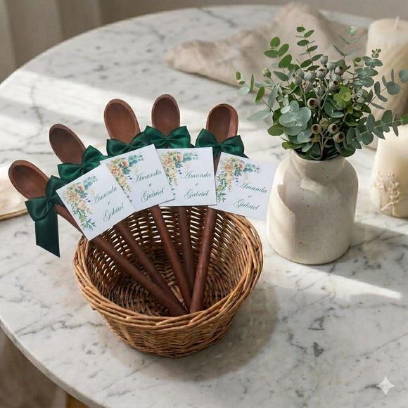 Lembrancinha Mini Colher 16cm Chá de Panela Várias Cores