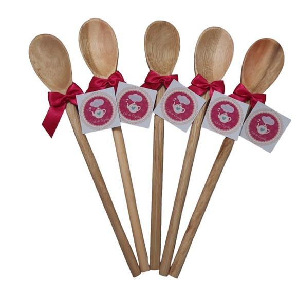 Lembrancinha Rosa Pink Chá de Cozinha Colher de Pau