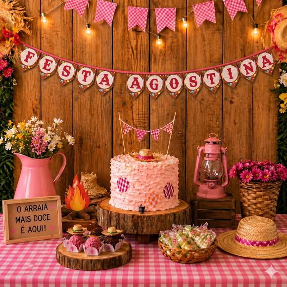 Varal Personalizado Festa Junina Charraiá Nome