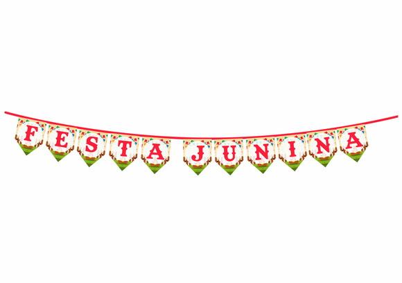 Varal Festa Junina Personalizado Arraiá Família