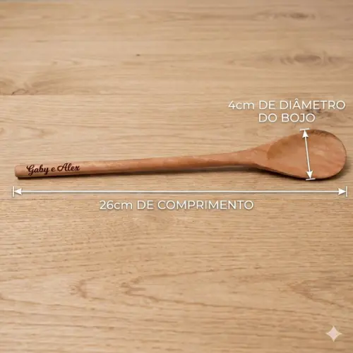 Colher de Pau 26cm Gravada a Laser Personalizada