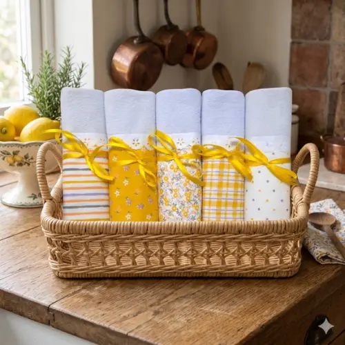 Kit 5 Panos de Prato Decorados Cozinha 100% Algodão