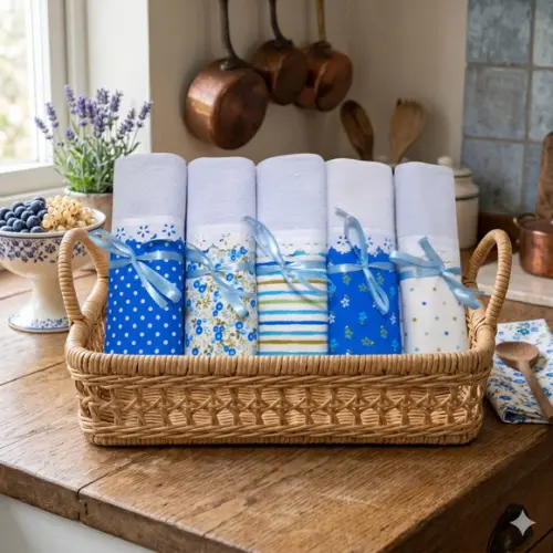 Kit 5 Panos de Prato Decorados Cozinha 100% Algodão