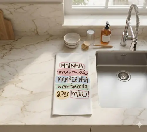 Kit 6 Panos Estampados Presente de Dia das Mães com Frases