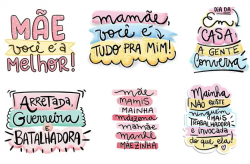 Kit 6 Panos Estampados Presente de Dia das Mães com Frases