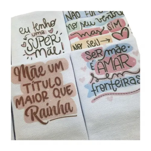 Kit 6 Panos Estampados Presente de Dia das Mães do Coração